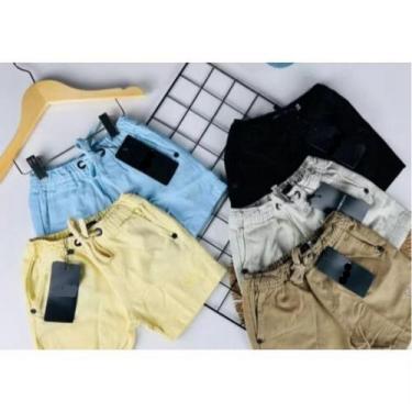 Imagem de Bermuda Sarja Menino Infantil 02 ao 16 - Sem Marca, Amarelo, 12