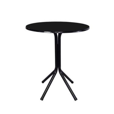 Imagem de Mesa Bistrô Baixo Preto com Tampo Redondo Preto - Fortmix