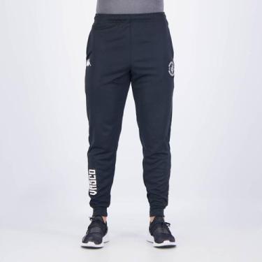 Imagem de Calça Kappa Vasco Silver Escudo Preta, P