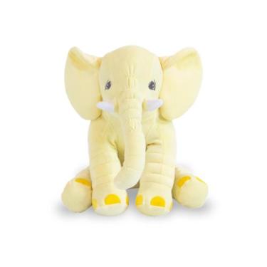 Imagem de Elefante Soninho de Pelúcia 45cm Anti-alérgico - Toybrink, Amarelo
