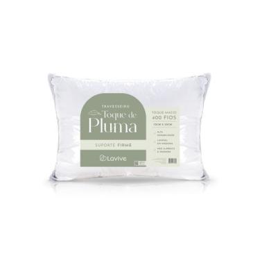 Imagem de Travesseiro Pluma lavive firme 400 fios, 70cm x 50cm