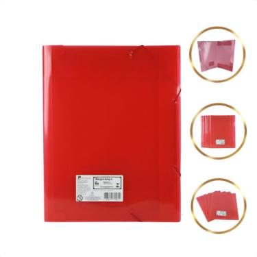 Imagem de 10 Pastas Plástica com Elástico Polibras Ofício 18mm  Transparente Dur