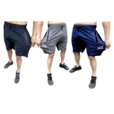 Imagem de Lançamento Kit 3 Bermudas Plus Size Dry Fit Tecido Gelado - SPORTS, Mu