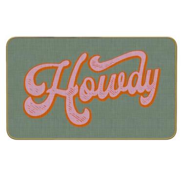 Imagem de Mingnei Tapete de porta Howdy rosa choque engraçado para cozinha doméstica, tapete de porta Howdy, Howdy Cowgirl Preppy capacho para casa, cozinha, frente, interior, exterior, entrada, tapete 76 x 43