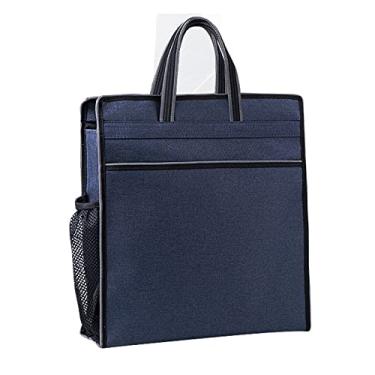 Imagem de Enyuwlcm Bolsa Oxford com zíper para documentos com alça para arquivos, pasta de arquivos, livros, 1 pacote, Azul