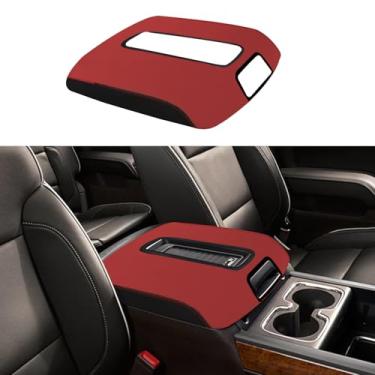 Imagem de XYHGM Capa de apoio de braço para console central de carro para Chevy Silverado & GMC Sierra 2014 2015 2016-2018 couro anti-arranhões caixa de descanso central tampa protetor de assento acessórios