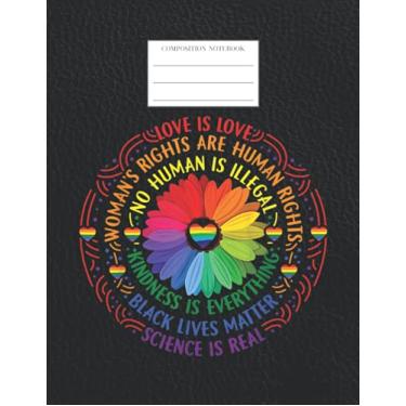 Imagem de Composition Notebook: A Zach Godfrey Notebook for College Students | Rainbow | LGBTQIA Pride Design 02 Flower | Cornell Notes