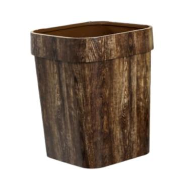 Imagem de YWJLQH Lixeira Recipiente de lixo Lata de lixo Lixeira para dormitório Escritório Cozinha, Marrom, L