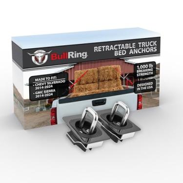Imagem de Bull Ring 4005 Flush Fit Black Nickel Gunmetal Acabamento Retrátil Caminhonete Bed Down Anchors 2014-2021 Chevy Silverado e GMC Sierra 2014-2021