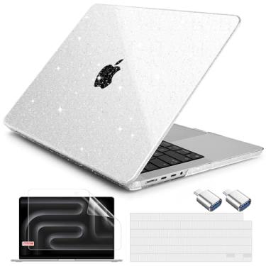 Imagem de DONGKE Compatível com a nova capa MacBook Pro de 16 polegadas 2024 [chip M4 Pro/M4 Max] modelo A3403 A3186, capa rígida de plástico protetora, capa de teclado, película de tela e adaptador tipo C -