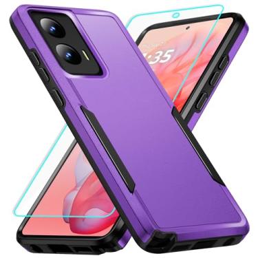 Imagem de Capa para Moto G Stylus 5G 2024 com proteção de tela: Capa protetora resistente à prova de choque e à prova de arranhões para Samsung Moto G Stylus 5G 2024 5G - Roxo