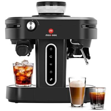 Imagem de Máquina de Café Expresso Semiautomática 3 em 1 com Moedor Embutido e Bocal de Leite, 110V 1150W, Mcilpoog AC510, Preto