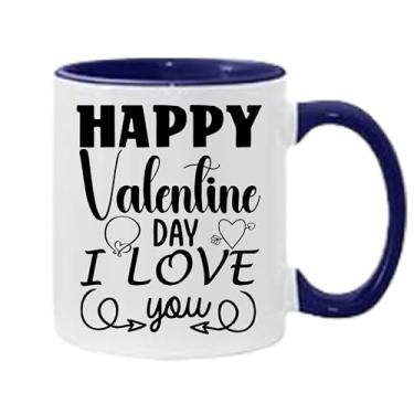 Imagem de SpreadPassion Caneca de café Happy Valentine Day I Love You, presente para namorado e namorada, ideia de presente de dia dos namorados, presente para marido e esposa, ideia de presente de aniversário