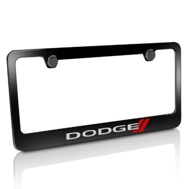 Imagem de Dodge Novo logotipo moldura de placa de carro de metal preto