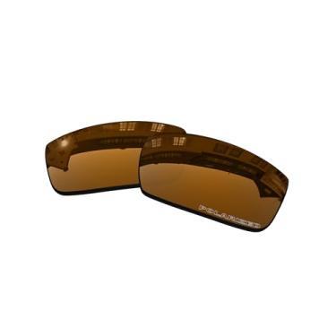 Imagem de Lentes de substituição OOWLIT compatíveis com óculos de sol Oakley Gascan, Peach Gold Combine8™ Polarized, One Size