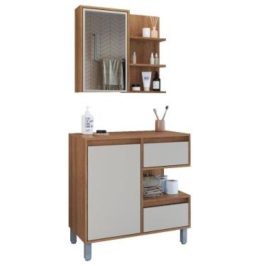 Imagem de Gabinete Suspenso 80 Cm E Espelheira Cj2001 Mell Arenas Faem Mell Arenas