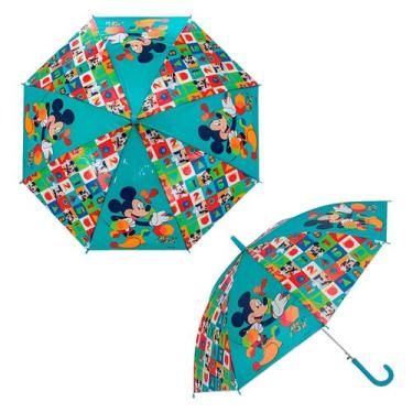 Imagem de Guarda Chuva Infantil Sombrinha Desenho Mickey Automático Reforçado 48