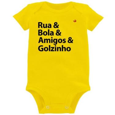 Imagem de Body Bebê Rua & Bola & Amigos & Golzinho - Foca na Moda, Amarelo, G