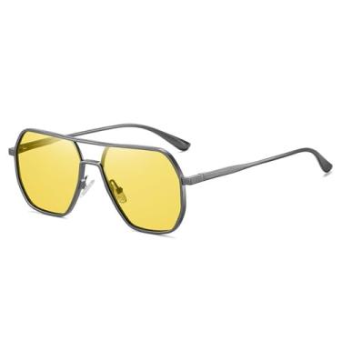 Imagem de Óculos de sol de alumínio e magnésio, lentes masculinas, óculos de sol fotocromáticos para dirigir, visão noturna, tamanho único