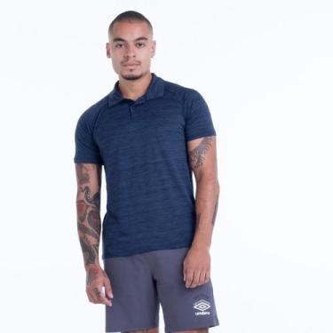 Imagem de Camisa Polo Umbro Blend Masculina - Marinho+Cinza, M