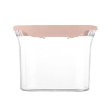 Imagem de Pote Hermético Quadrado de Plástico 500ml - Clink, Rosa Claro