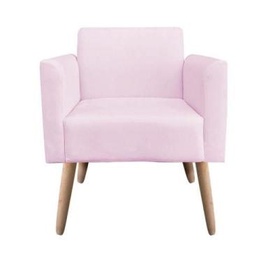 Imagem de Kit 1 Namoradeira e 1 Poltrona Marisa Suede Rosa Bebê - D'ROSSI