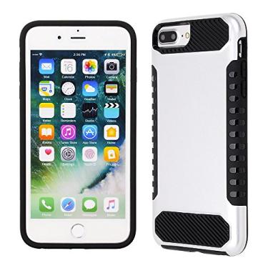 Imagem de Cube Apple iPhone 8 Plus/7 Plus/6s Plus/6 Plus, Silver Cover With Black Textured TPU Skin and Side Grip