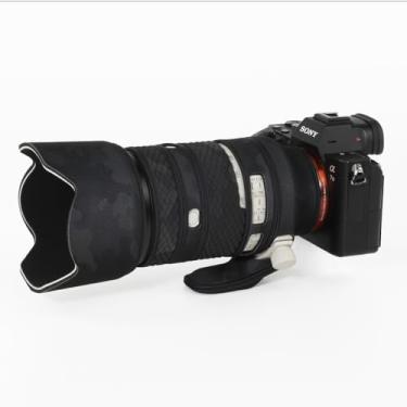 Imagem de CHASING BIRDS Capa protetora de lente impermeável camuflada para Sony FE 70-200 mm F4 Macro G OSS II à prova de chuva (preto sombra, com TC 1,4X (SEL14TC))