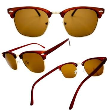 Imagem de Óculos De Sol Masculino e Feminino Proteção UV400 Joachim SM Classic Club I Quadrado Estilo Club Master (Bronw - Cor 4)