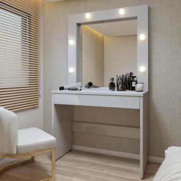 Imagem de Penteadeira Camarim 180 X 110,3cm Requinte Off White - Mavaular