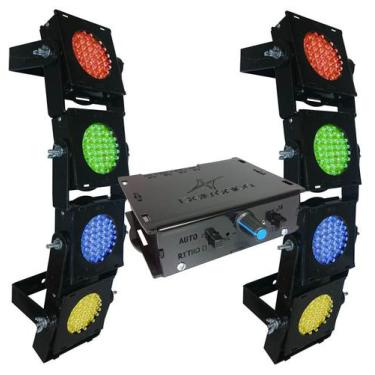 Imagem de Kit Sequencial de Led Multiformas Deltrônica 8 Canhões RGBY - DELTRONI