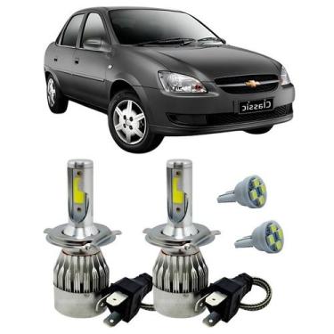 Imagem de Kit Super Led H4 6000K Farol Auto Baixo Classic 2002/09 +T10 - Autovex