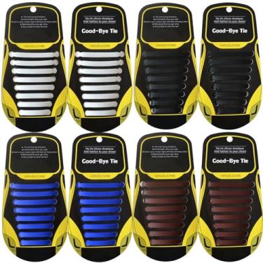 Imagem de YANQINQIN Cadarços de silicone sem amarração - fácil de usar e sem rasgos - para todas as idades, colorido e conveniente, 1, FREE