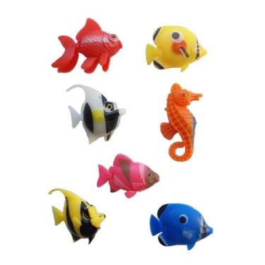 Imagem de Peixe Flutuante de Plástico para Aquário 7 unidades Enfeite  - SKR