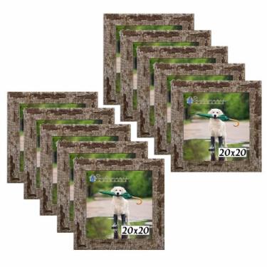 Imagem de Kit 10 Porta Retrado Molduras 15x15 Marrom - Santamaria Molduras