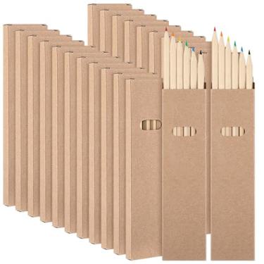 Imagem de Ctosree Pacote com 50 lápis de cor jumbo de 17,8 cm, suprimentos para colorir a granel, em caixas kraft, para sala de aula, desenho escolar, lembrancinhas de aniversário, festa de casamento, 6 lápis