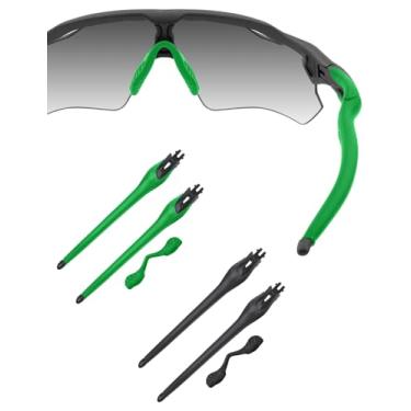 Imagem de HILEEN Óculos de sol pretos de substituição para óculos de sol Oakley Radar EV Path Pitch Advancer - preto + verde escuro