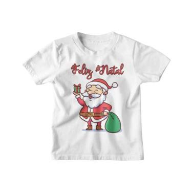 Imagem de Camiseta infantil Feliz Natal Papai Noel Branca - Del France, 01