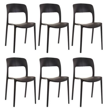 Imagem de Kit 6 Cadeiras De Jantar Eames Nina Preta