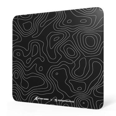 Imagem de Mouse pad para jogos Attack Shark CM05 de vidro contornado, textura nano-microgravada, superfície de vidro suave, alta precisão, movimento rápido, antiarranhões, base super antiderrapante de couro PU