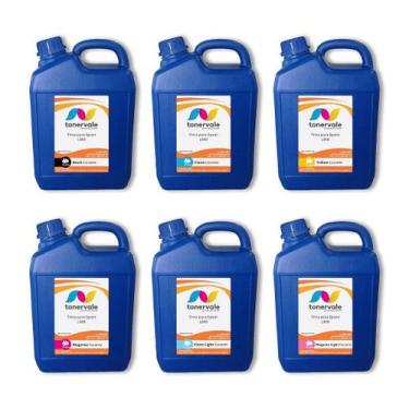 Imagem de Kit 6 Tinta Tankfull Para Ecotank Epson T673 L 800 CMYK Corante de 5 L