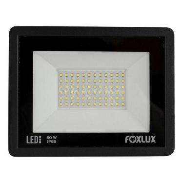 Imagem de Refletor Led Bivolt Foxlux, Preto, 50W, 6500K