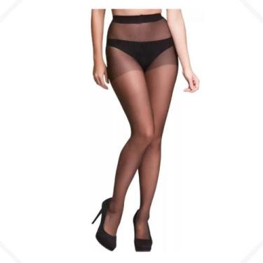 Imagem de 3 Pares Meias Fina Com Lycra Meia Calça Fio 15 Adulto Trifil, Preto, G