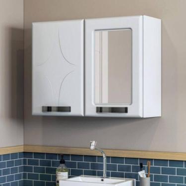 Imagem de Armário de Banheiro Aéreo de Aço com Espelho e 2 Portas Multimóveis CR10142