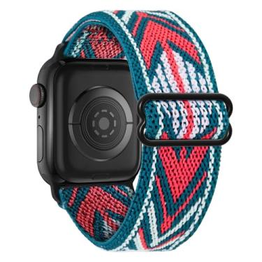 Imagem de Pulseira de nylon elástico compatível com Apple Watch séries 10, 9, 8, 7, 6, 5, 4, 3, 2 e SE, Ultra 2 de 38 mm, 40 mm, 40 mm, 40 mm, 41 mm, 42 mm, 44 mm, 46 mm, 49 mm (série 3)/44 mm/45 mm/46 mm/49 mm