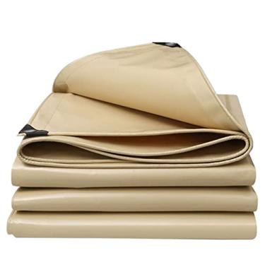 Imagem de Lona resistente bege impermeável 4 x 4 m 0,45 mm folha de cobertura de lona grossa para móveis acampamento jardim chão tenda dossel com ilhós (tamanho: 1,2 x 3,6 m)