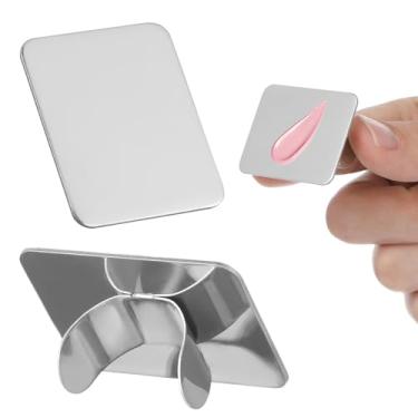 Imagem de DOITOOL Paleta De Nail Art 2 Peças De Aço Inoxidável Paleta De Mistura De Maquiagem Faça Você Mesmo Kit De Mistura De Cores De Tinta Suporte De Esmalte Para Nail Art