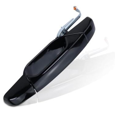 Imagem de Maçaneta externa preta traseira esquerda do lado do motorista compatível com Chevy Silverado Suburban Avalanche Tahoe 2007-2014, GMC Sierra Yukon, Cadillac Escalade substitui # 22738725, 15915659