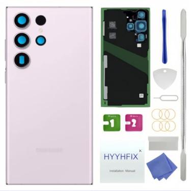 Imagem de HYYHFIX Galaxy S23 Ultra Back Glass Substituição para Samsung Galaxy S23 Ultra SM-S918 17.3 cm Capa traseira de vidro à prova d'água e lente de câmera + kit de ferramentas de reparo profissional