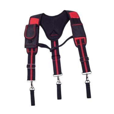 Imagem de YIJU Suspender de cinto de ferramenta Oxford Ploth Suspension Relic para homens de telhado de eletricista, Vermelho